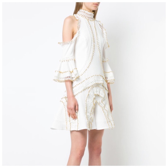 🛍 EMARI Gorgeous Beaded Cold Shoulder Dress - Picture 3 of 8